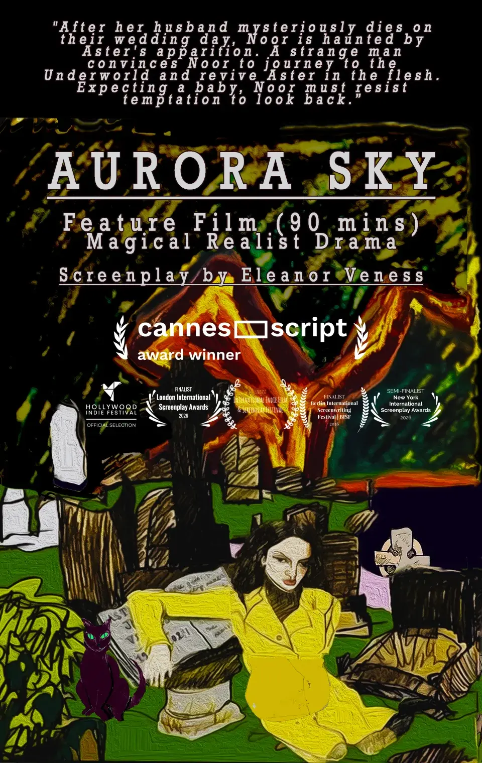 Key art for the screenplay Aurora Sky